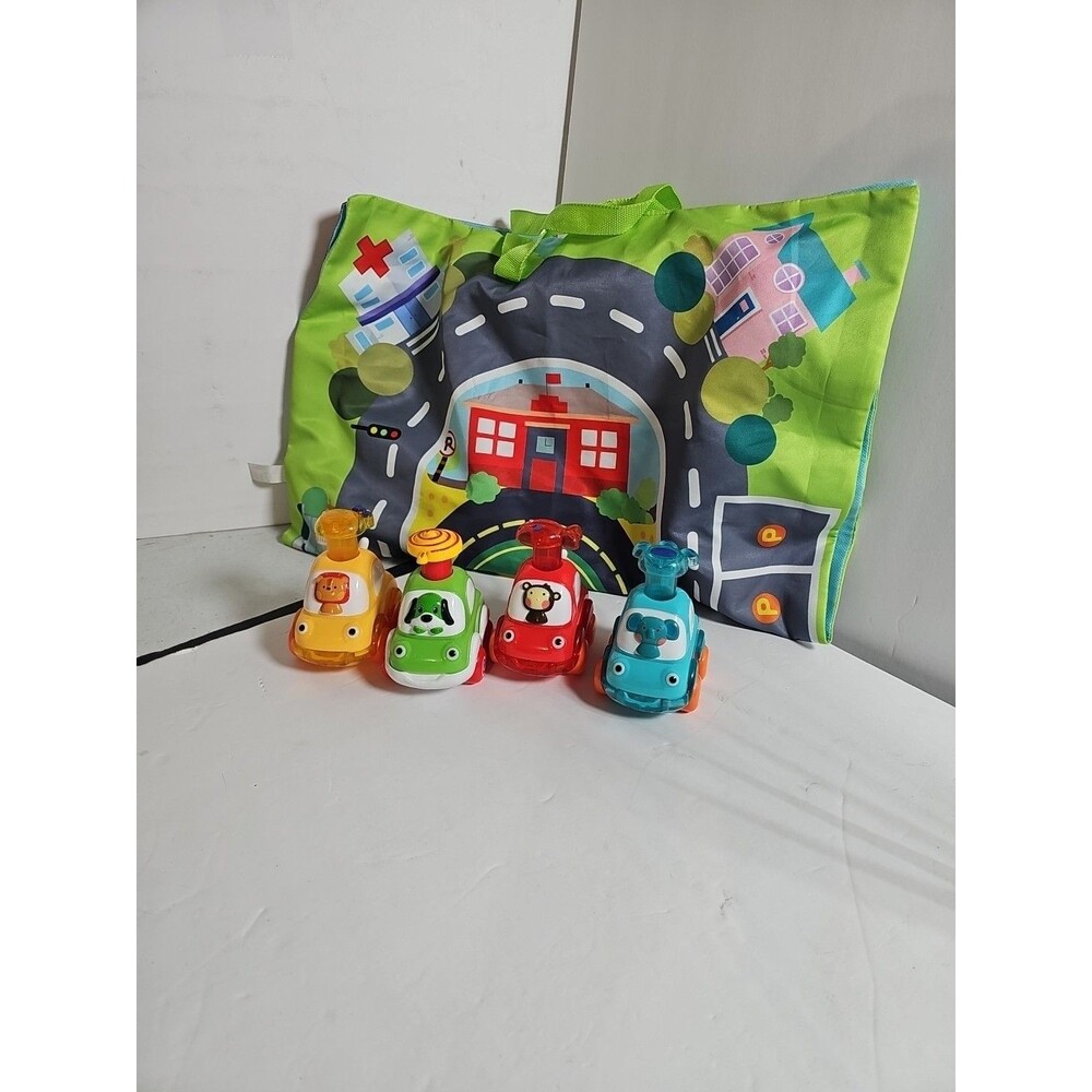 COVTOY Animal Car Toys with Storage Bag/Game Mat (Baby Toys 12-18 Months)